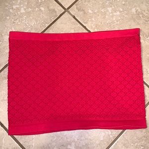 Forever 21 Red Bandeau Eyelet Crop Top